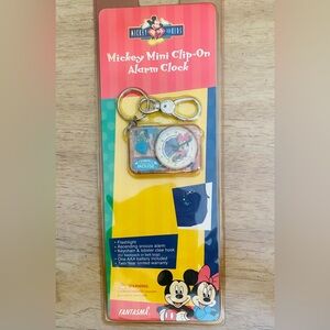 Vintage Mickey Mini Clip-On Alarm Clock New In Package Mickey for Kids